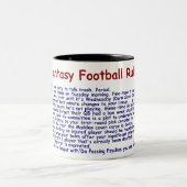 Fantasie-Fußball-Regeln Zweifarbige Tasse (Mittel)