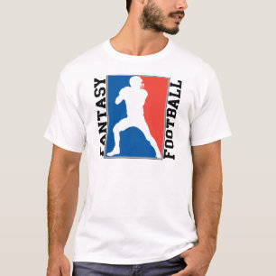 Fantasie-Fußball, rotes weißes und blaues Logo T-Shirt