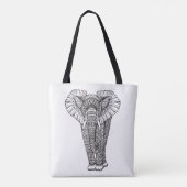Fantasie-gemustertes Elefant-Gekritzel 2 Tasche (Rückseite)