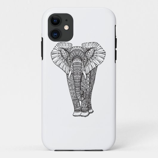 Fantasie-gemustertes Elefant-Gekritzel Case-Mate iPhone Hülle (Rückseite)