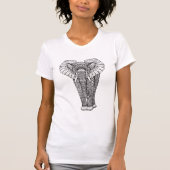 Fantasie-gemustertes Elefant-Gekritzel T-Shirt (Vorderseite)