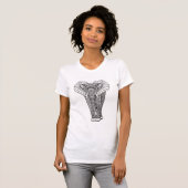 Fantasie-gemustertes Elefant-Gekritzel T-Shirt (Vorne ganz)