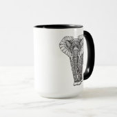 Fantasie-gemustertes Elefant-Gekritzel Tasse (VorderseiteRechts)