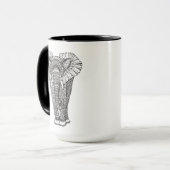 Fantasie-gemustertes Elefant-Gekritzel Tasse (Vorderseite Links)