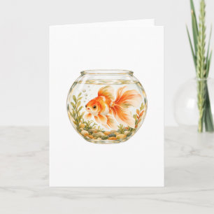 Fantasie-Goldfisch in einer Glas-Schale Karte