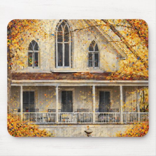 Fantasie-Gothic-Revival-Zimmermann-Haus Mousepad (Vorne)