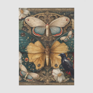 Fantasie-Gotische-Motten-Garten-Collage-Decoupage Seidenpapier
