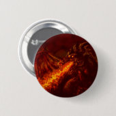 Fantasie-großer roter Drache-atmenfeuer Button (Vorne & Hinten)