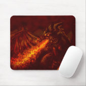 Fantasie-großer roter Drache-atmenfeuer Mousepad (Mit Mouse)