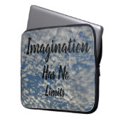 Fantasie hat keine Grenzen für blauen Himmel, puff Laptopschutzhülle (Vorderseite Links)
