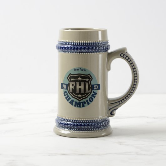 Fantasie-Hockey-Liga-Meister -- FHL Logo Bierglas (Rechts)