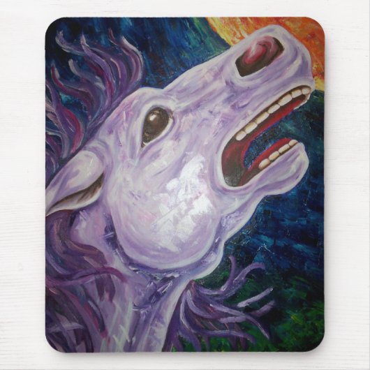 Fantasie-Karussell-Pferde-und Mond-Kunst Mousepad (Vorne)