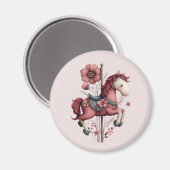 Fantasie Karussellpferd Bild Magnet (Vorderseite/Rückseite)