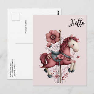 Fantasie Karussellpferd Bild Postkarte