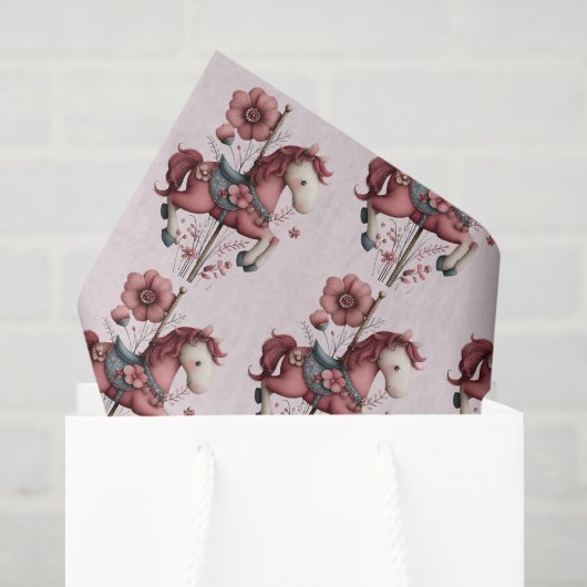 Fantasie Karussellpferd Bildmuster Seidenpapier (Geschenktüte)