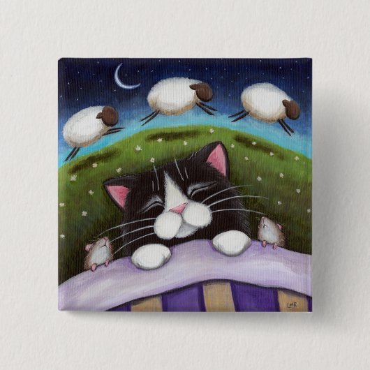 Fantasie-Katzen-und Mäusekunst Button (Vorderseite)