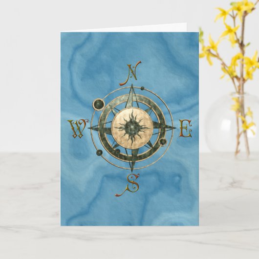 Fantasie (keltisch) Compass Design Karte (Gelbe Blume)