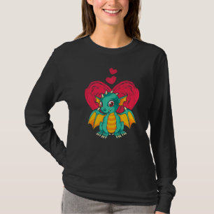 Fantasie Kreatur Tier Herz Süß Mythisch Drago T-Shirt