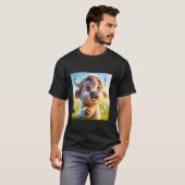 Fantasie Kuh Löwe Straße T-Shirt (Vorne ganz)