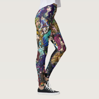 Fantasie-Kunst-Meerjungfrau-Fee-Collage Hannah Leggings