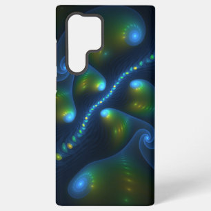 Fantasie-Lichter Abstrakte Blaugrün-Gelbe Fraktal Samsung Galaxy Hülle