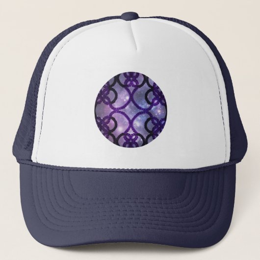 Fantasie Lila Tatra Lace Night Sky Truckerkappe (Vorderseite)