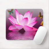Fantasie-Lotos-Blume mit Schmetterling Mousepad (Mit Mouse)
