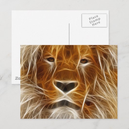 Fantasie-Löwe Postkarte (Vorne/Hinten)
