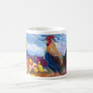Fantasie machen, Hühnern und Süßigkeits-Mais zu Kaffeetasse