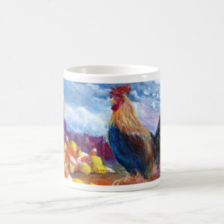 Fantasie machen, Hühnern und Süßigkeits-Mais zu Kaffeetasse