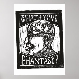 Fantasie-Mann-Holzschnitt, Gehirn Zelltheorie, Sch Poster