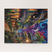 Fantasie Mardi Gras Farben  Puzzle (Horizontal)