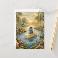 Fantasie-Maus, die auf Butter den Fluss hinuntersc