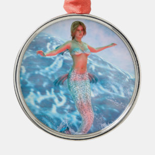 Fantasie-Meerjungfrau Silbernes Ornament