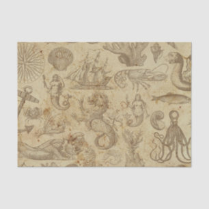 Fantasie Meerjungfrau Wasser Drache Decoupage Seidenpapier