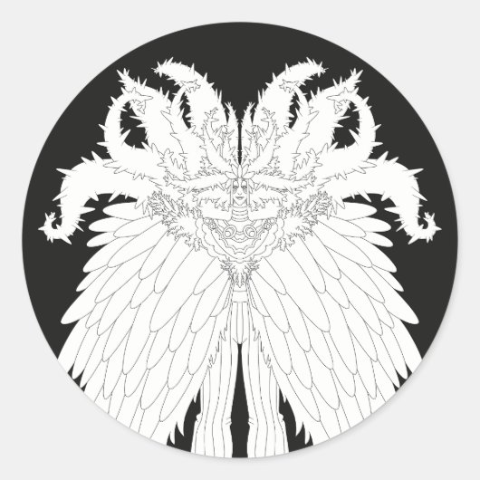 Fantasie-Monster Runder Aufkleber (Vorderseite)