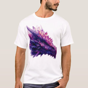 Fantasie Mystical Amethyst Crystal Dragon Beast T-Shirt