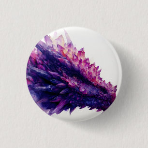 Fantasie-Mystischer Amethyst-Kristall-Drache Button