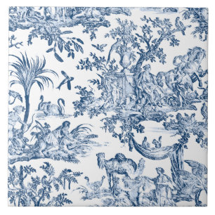 Fantasie-mythische Kreaturen Vintage-Toile-Blau Fliese