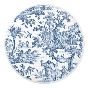 Fantasie-mythische Kreaturen Vintage-Toile-Blau Keramikknauf