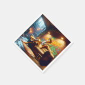 Fantasie Niedlich ägyptische Gottmusik. Serviette (Ecke)