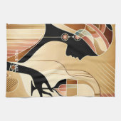 Fantasie Niedlich auffallend Frauenprofil Geschirrtuch (Horizontal)