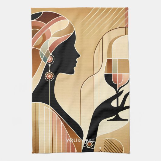 Fantasie Niedlich auffallend Frauenprofil Geschirrtuch (Vertikal)
