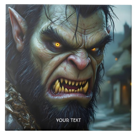 Fantasie Niedlich Big Strong Warrior Fliese (Vorderseite)