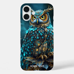 Fantasie Niedlich Brass Türkis Owl iPhone 16 Plus Hülle