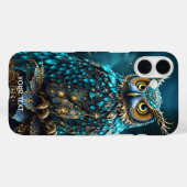 Fantasie Niedlich Brass Türkis Owl Case-Mate iPhone Hülle (Rückseite (Horizontal))