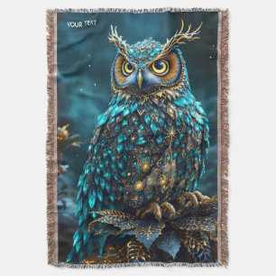 Fantasie Niedlich Brass Türkis Owl Decke