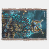 Fantasie Niedlich Brass Türkis Owl Decke (Vorderseite)