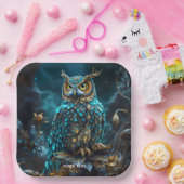 Fantasie Niedlich Brass Türkis Owl Pappteller (Party)