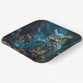 Fantasie Niedlich Brass Türkis Owl Pappteller (Gewinkelt)